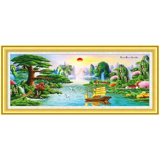 Tranh đính đá thuận buồm xuôi gió khổ lớn 200x85cm