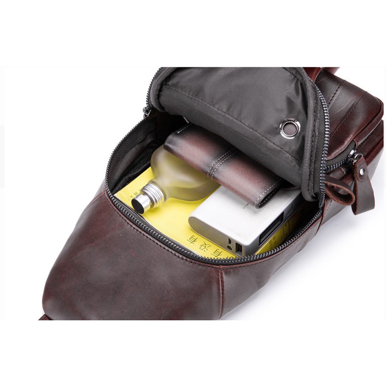 Túi đeo chéo nam da bò thật cao cấp mini phong cách thời trang trẻ dùng đi học đi chơi giá rẻ CS05