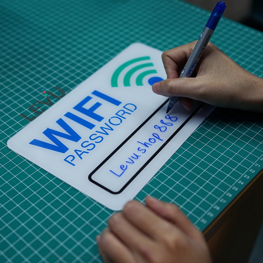 Bảng wifi mica decor ghi thông tin wifi dán tường trang trí free wifi