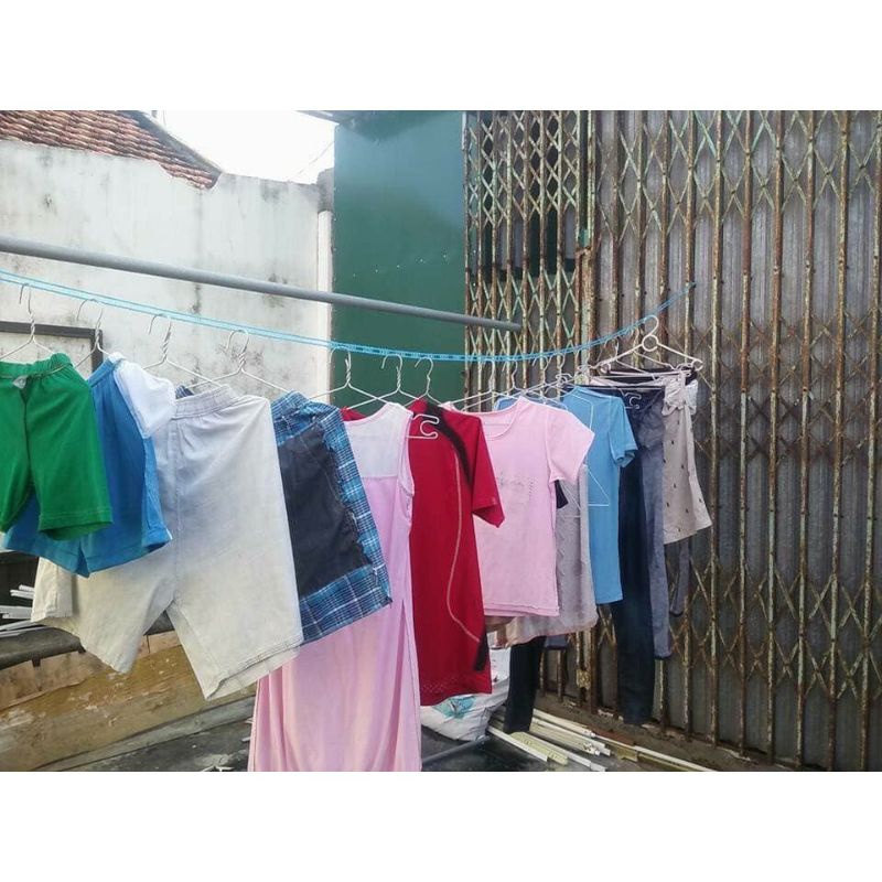Cuộn dây phơi đồ thông minh 5m có móc cài | Dây phơi quần áo chống dồn chống xô lệch( AV)
