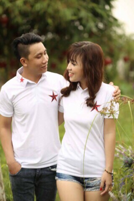 ÁO THUN POLO UNISEX VIỀN NGÔI SAO chụp ảnh đẹp