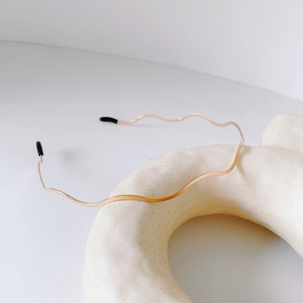 Băng đô bằng kim loại dạng gợn sóng thiết kế đơn giản ngọt ngào phong cách Hàn Quốc cho nữ