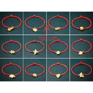 Vòng tay chỉ đỏ may mắn mặt nhiều hình ngẫu nhiên 1dây