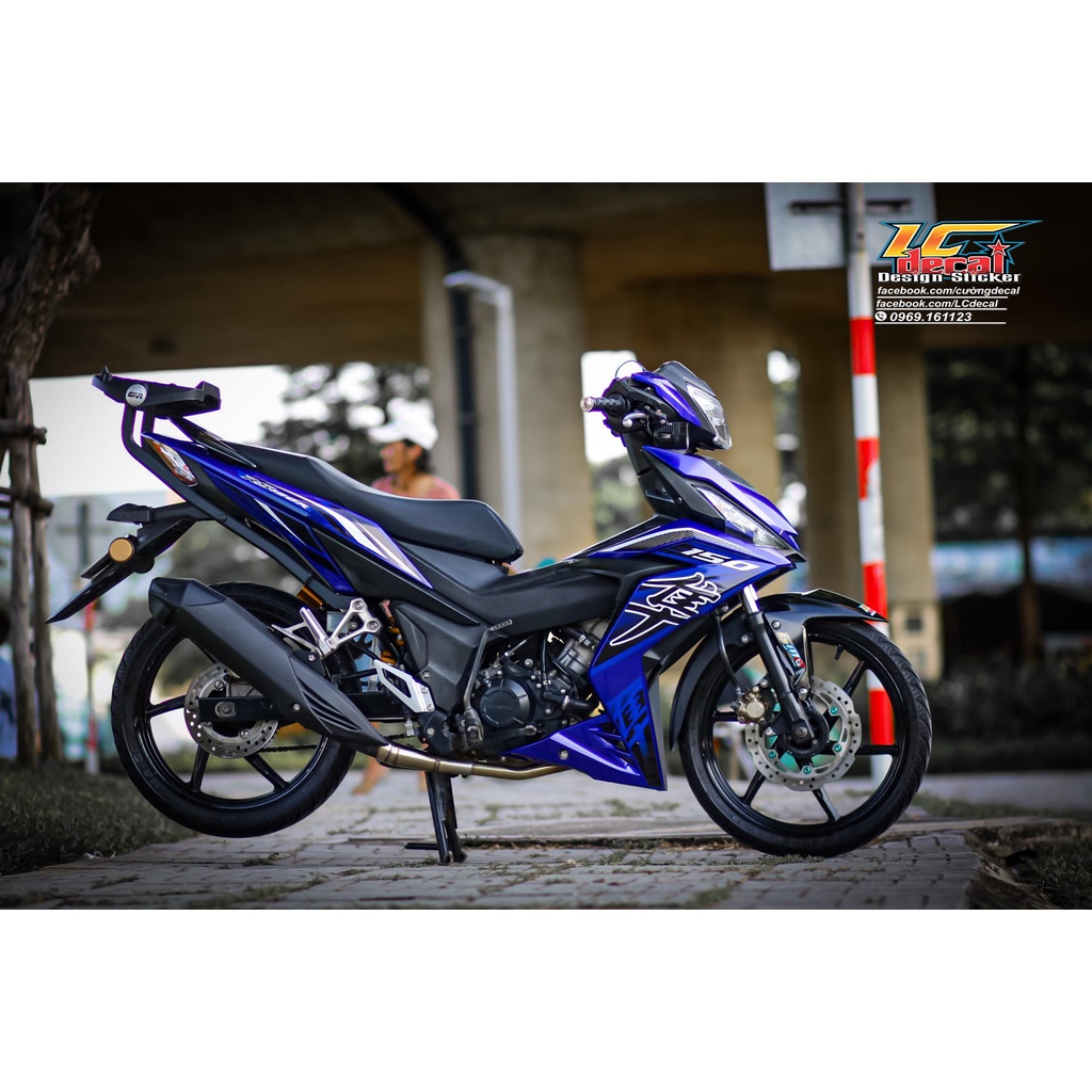 Tem Rời Dán Xe Winner V1 150 Mẫu Chữ Hayabusa Xanh Đen Trắng Cực Đẹp, Hàng 3 Lớp Chất Lượng Cao Không Bay Màu