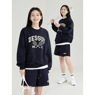 Áo nỉ da cá dessuu from rộng dáng in hình "dessuu" áo sweater 2023