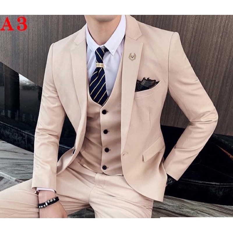 Bộ vest nam trẻ trung sang trọng nhiều màu, chất vải dày dặn, không nhăn không xù