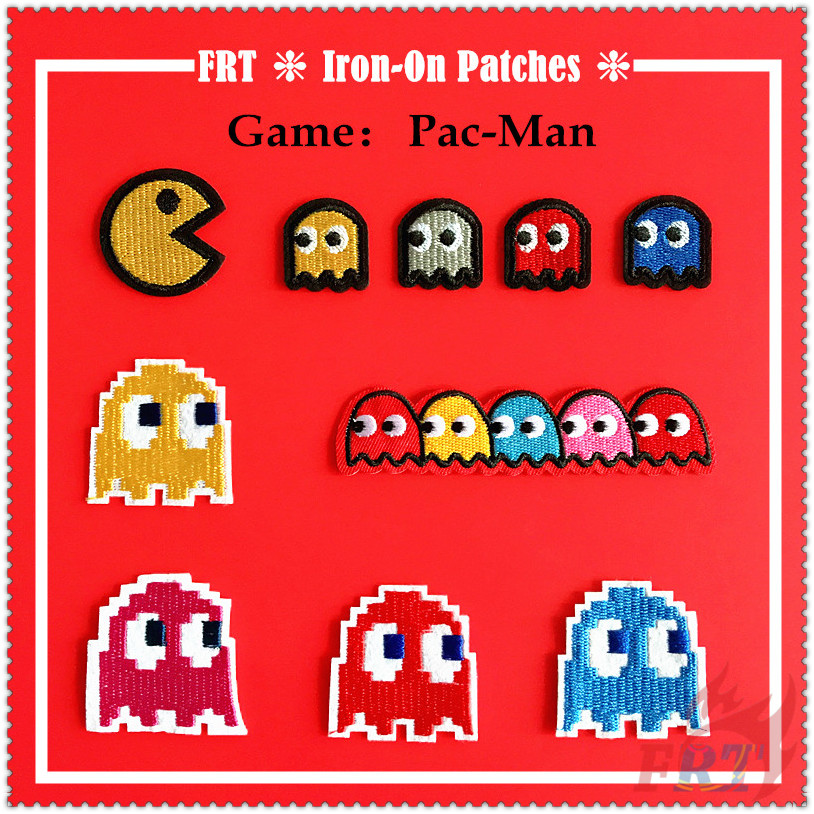 Miếng vá ủi/ thêu trên quần áo hình nhân vật game Pac-Man tiện lợi