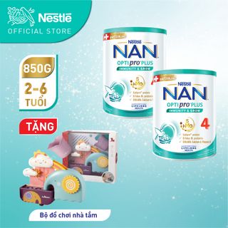  Bộ 2 lon Sữa bột Nestlé NAN OPTIPRO PLUS 4 850g/lon với 5HMO Giúp tiêu hóa tốt