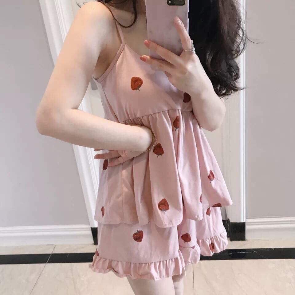 [Mã WAPUSH hoàn 12% xu đơn 99k] bộ ngủ hai dây hình dâu | BigBuy360 - bigbuy360.vn