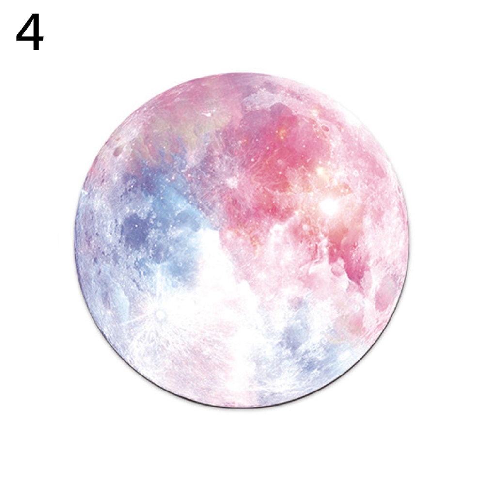 Tấm lót chuột máy tính hình tròn bằng cao su họa tiết hành tinh độc đáo chống trượt chất lượng cao