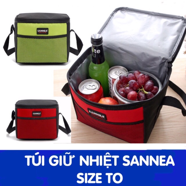 Túi giữ nhiệt Sannea size vừa, giữ nóng - lạnh thức ăn, sữa mẹ