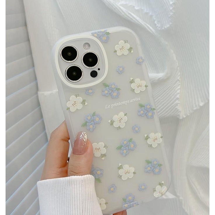 Ốp lưng IPhone  trong bo tròn hoa cúc nhỏ 6/6s/6plus/6splus/7/7plus/8/8plus/xs/11/12/13/14/Pro/Plus/Promax TBT9