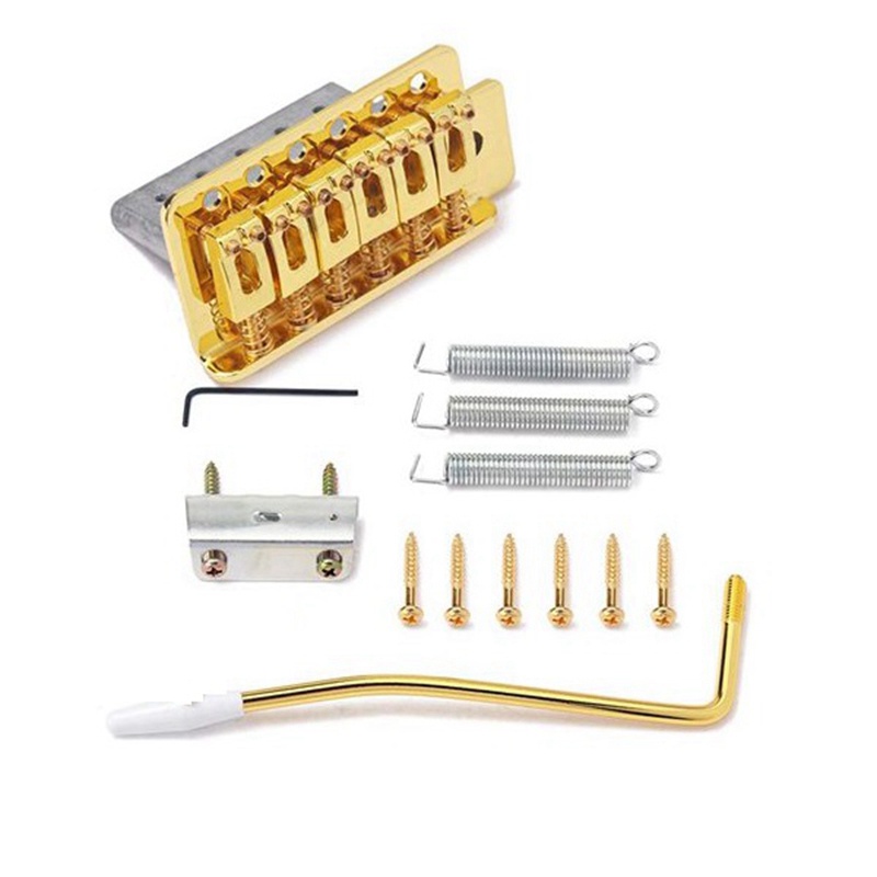 Bộ Phụ Kiện Lò Xo Tremolo Màu Vàng Kèm Ổ Cắm Chuyên Dụng Cho Đàn Guitar Điện Fender ST