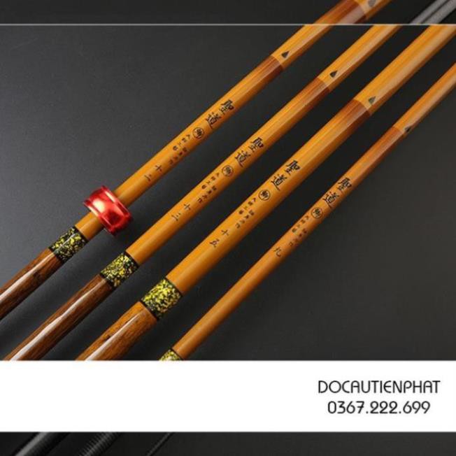 Cần câu tay carbon siêu nhẹ xoắn toàn thân 4H vân gỗ- cần tay số 66