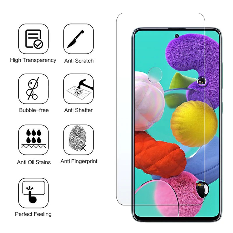 Miếng Dán Kính Cường Lực Cho Samsung A71, A51, Dán Màn Hình Samsung