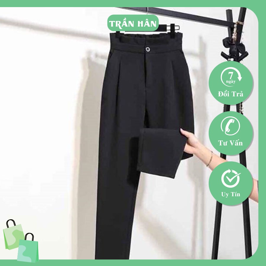 Quần tây nữ baggy 9079 cạp cao lưng nhún chất tuyết mưa xịn xò mang đi học đi chơi dạo phốI Trần Hân Shop  20002904
