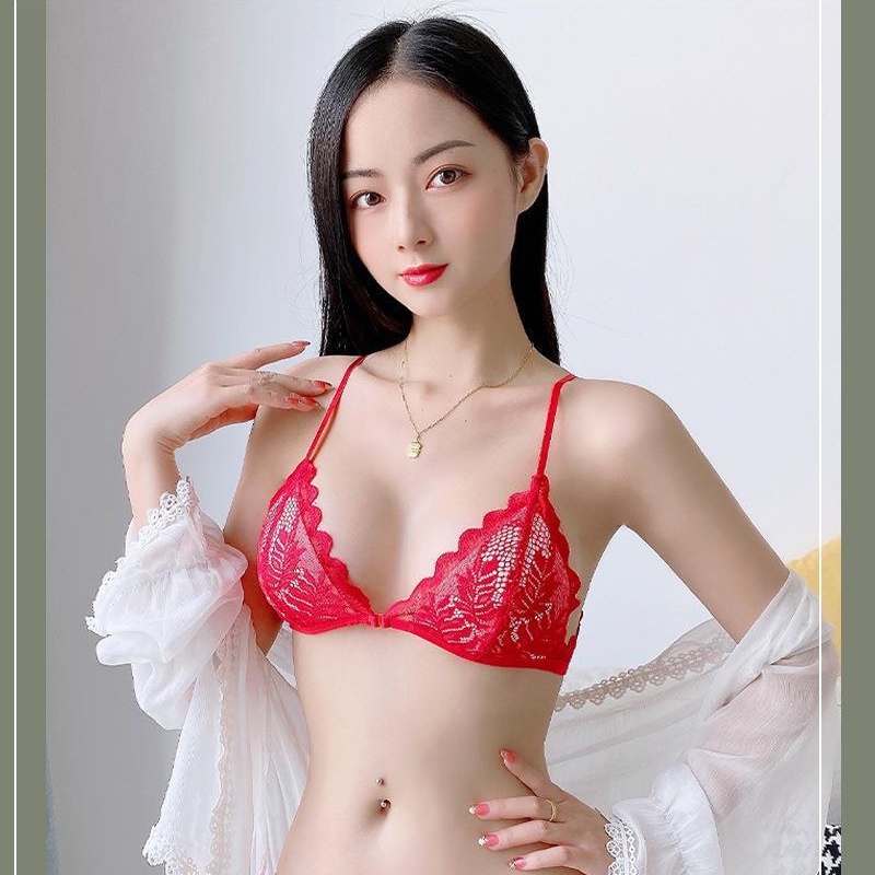 Áo Ngực Ren Mỏng Không Gọng Hình Tam Giác Cài Trước Lưng Phối Ren Gợi Cảm Cho Nữ