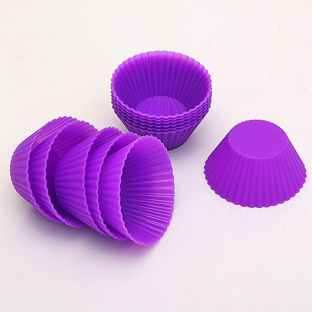 Set 12 đế bánh Cupcake &amp; Muffin bằng silicone nhiều màu