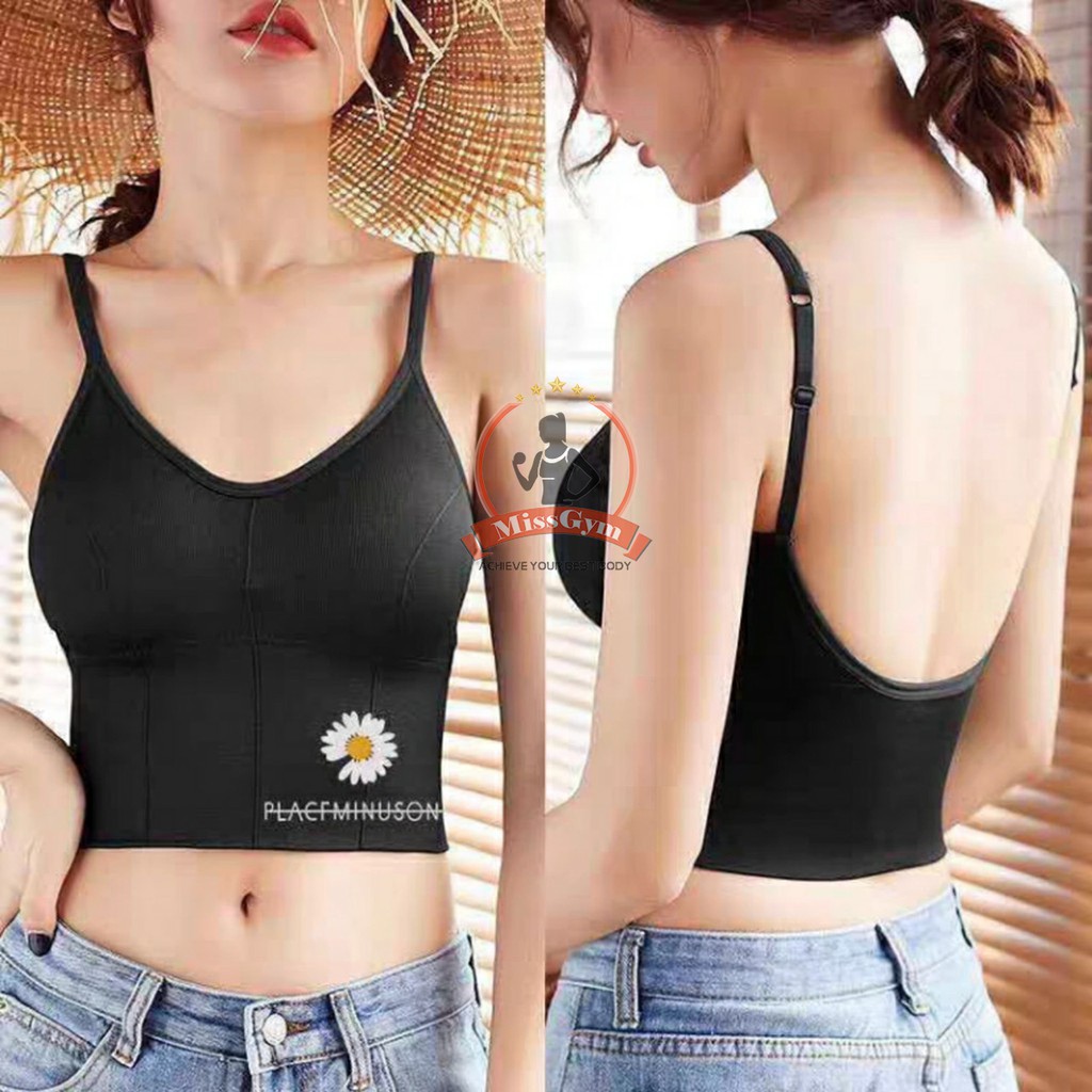 Áo Bra hoa cúc tập gym nâng ngực hot trend, thun dệt cao cấp, có mút đệm bên trong, thấm hút mồ hôi nhanh, nhiều màu sắc | BigBuy360 - bigbuy360.vn