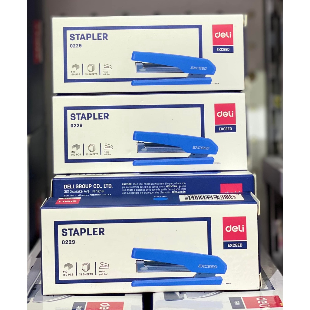 Dập ghim, bấm kim số 10 có thể đựng được 2 lõi ghim trên 1 khay tiện lợi Deli E0229