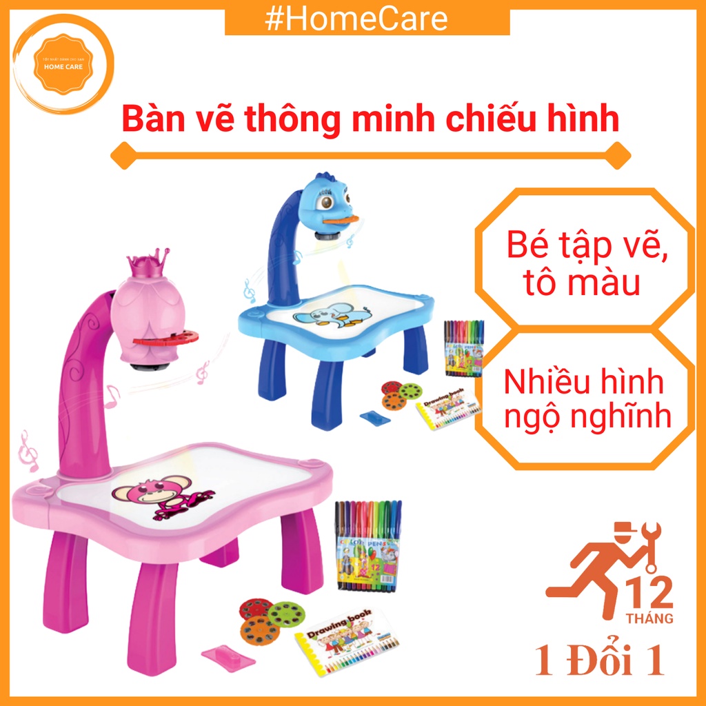 Bàn Vẽ Thông Minh Cho Bé, Bàn Vẽ Có Đèn Chiếu Sáng Chiếu Hình 3D Dễ Dàng Cho Bé Tập Vẽ Tập Tô - Bảo Hành 12 Tháng