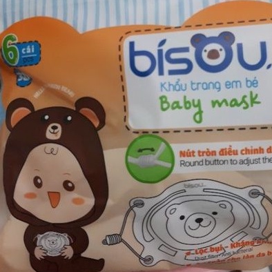 khẩu trang em bé hình gấu  Bisou