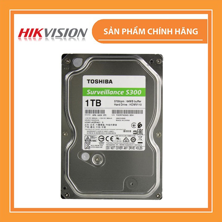 Ổ CỨNG HDD TOSHIBA 1TB/ 2TB 3.5 CHÍNH HÃNG - CHUYÊN DỤNG CHO CAMERA GIÁM SÁT