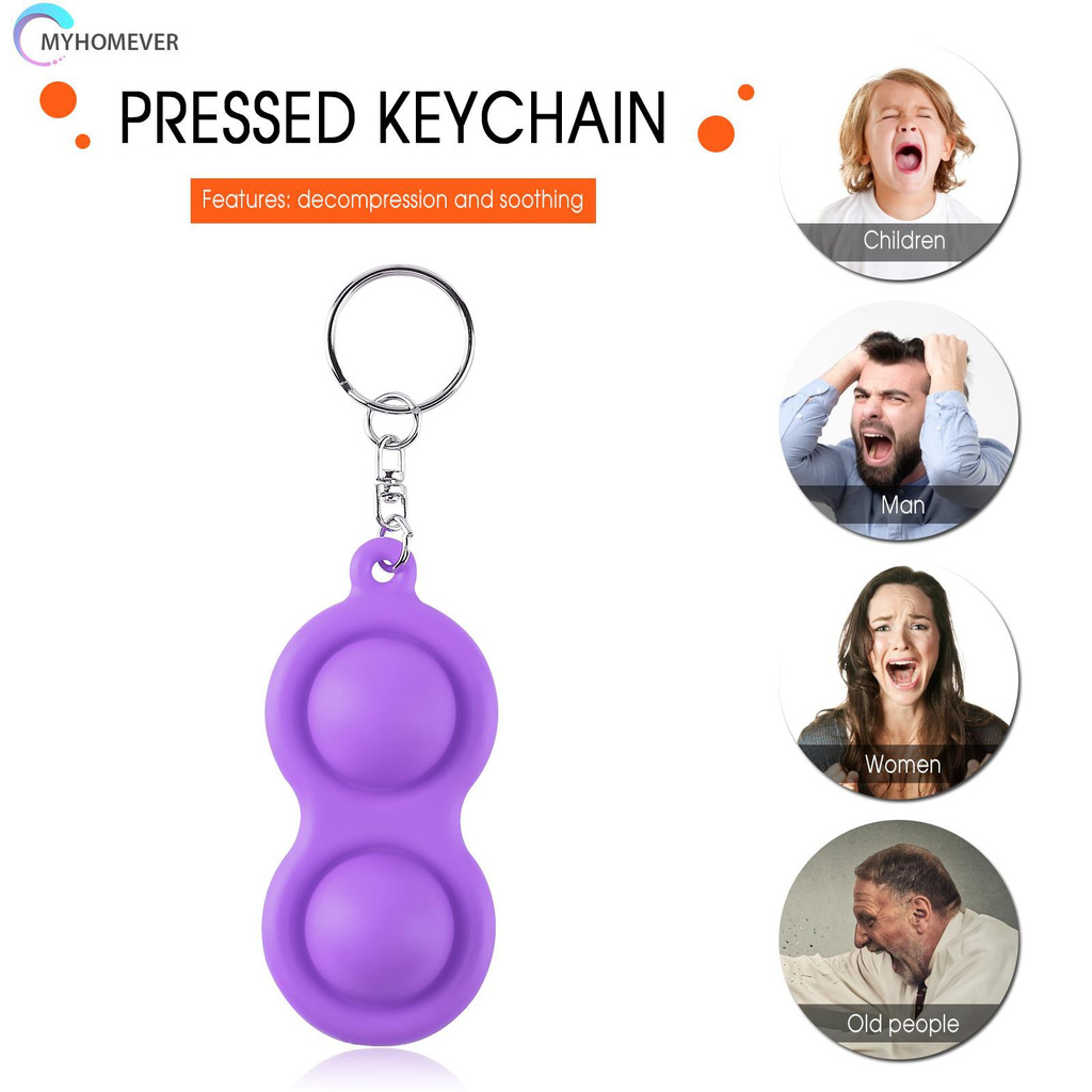 Pop It Fidget Đồ chơi Simple Dimple Fidget Đồ chơi Keychain, Stress Relief Sensory Đồ chơis for Kid Adult
