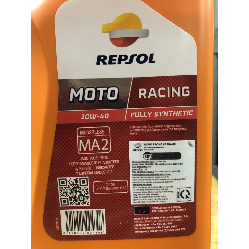 Dầu Nhờn Động Cơ Repsol Moto Racing 4T 10w-40