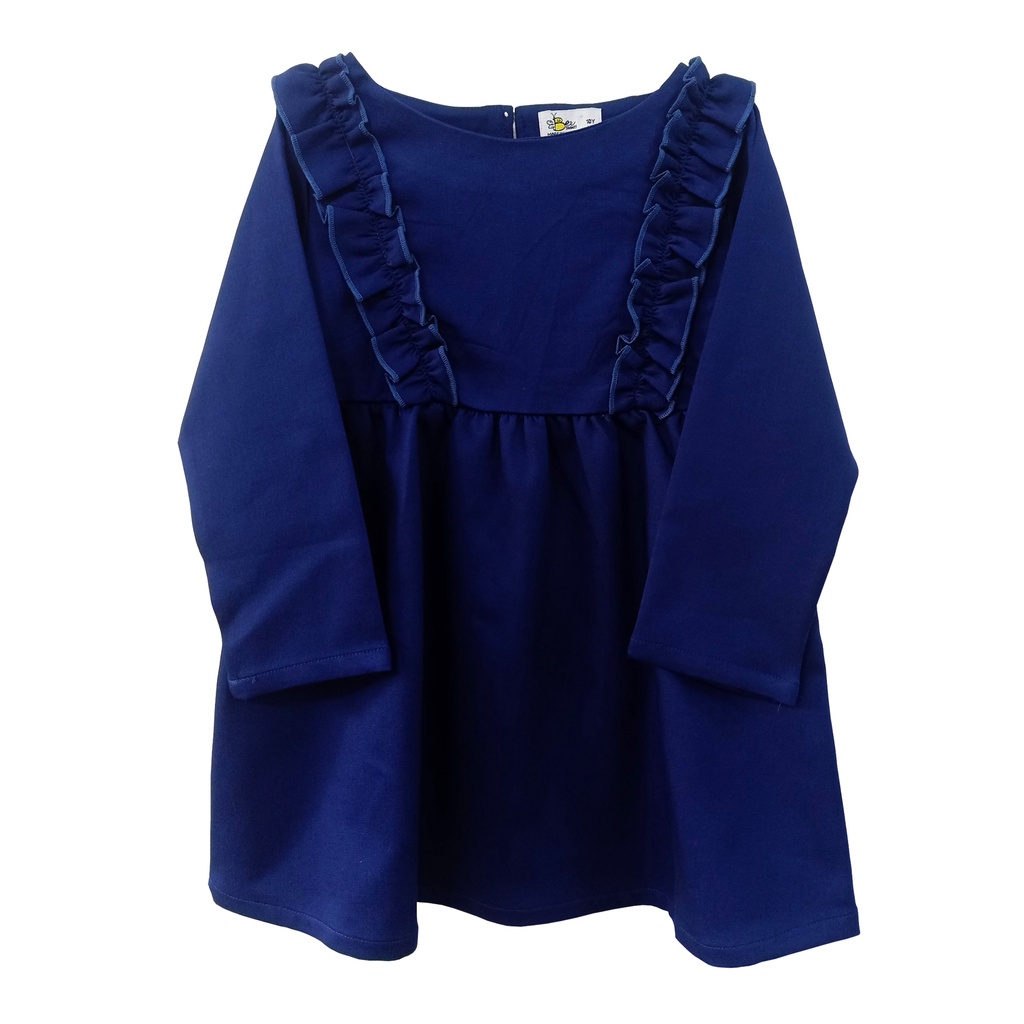 Đầm Kaki Phối Bèo Trẻ Em