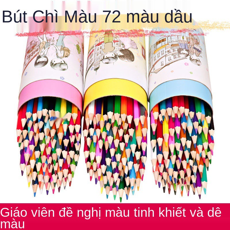 bút chì màu hòa tan trong nước 48 72 trẻ em tiểu học có thể xóa được sơn dầu bộ đồ dùng nghệ thuật