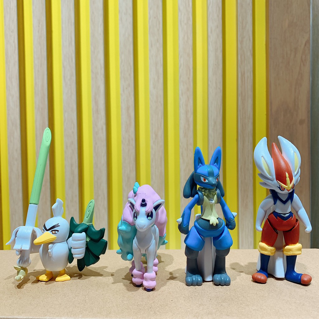 Đồ chơi Gacha Bandai POCKET MONSTER Collection 02 7cm Cinderace, Lucario, Ponyta (Galarian Form), Sirfetch'd