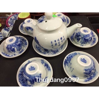 Bộ ấm chén quả hồng men xanh tràm cổ,cảnh thất hiền nhé m.n.