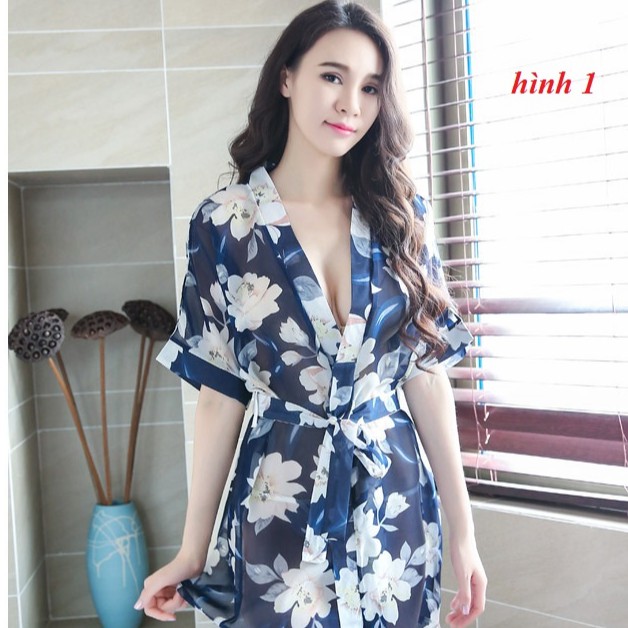 Áo choàng ngủ sexy kimono 🔥SIÊU SALE🔥 AMUSE V39B chiffon họa tiết sang chảnhfreesize 42 tới 60kg váy ngủ đẹp giá rẻ | BigBuy360 - bigbuy360.vn