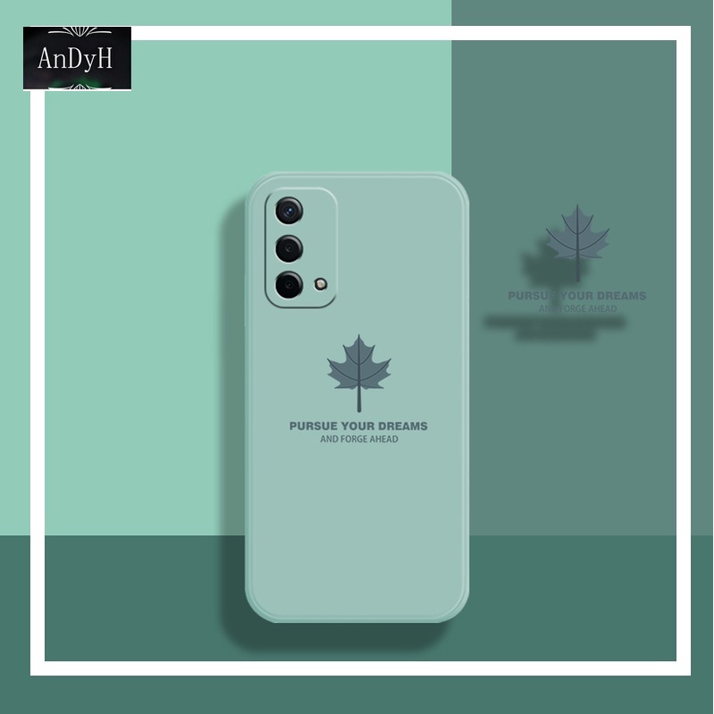 Ốp điện thoại silicon nhám hình lá phong có dây đeo thời trang cho Oppo A7X F9 A9 A9X F11 A72 5g A73 5g A53 5g F15