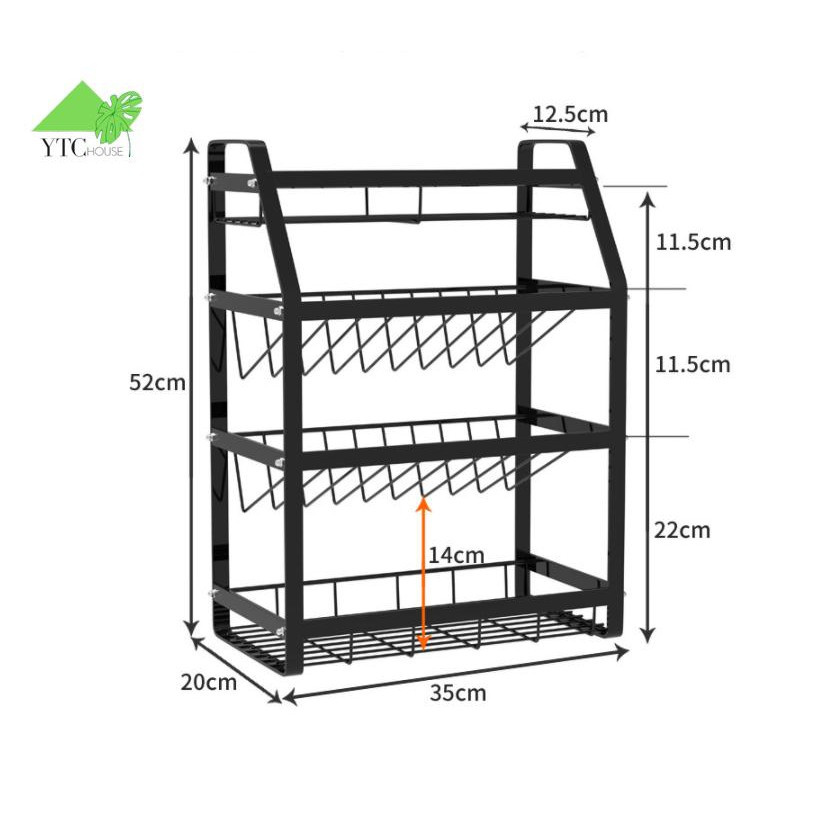 Kệ Gia Vị 4 Tầng Nhà Bếp Cao Cấp Nhập Khẩu (KGV024)