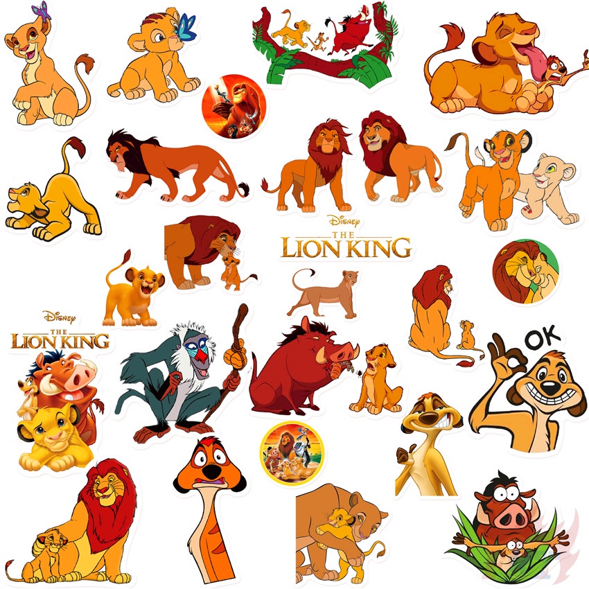 ❉ Miếng Dán Hình Vua Sư Tử 04 Trang Trí ❉ Bộ 50 Sticker Simba Xinh Xắn Dùng Trong Trang Trí