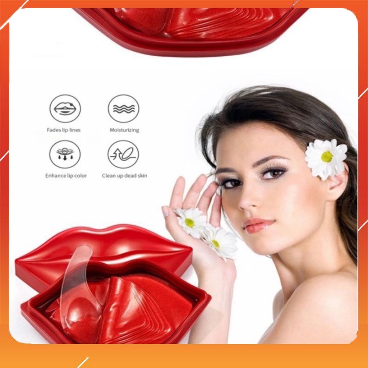 MẶT NẠ MÔI HOA HỒNG DƯỠNG ẨM MỀN MÔI CĂNG MỌNG [hộp 20 miếng]