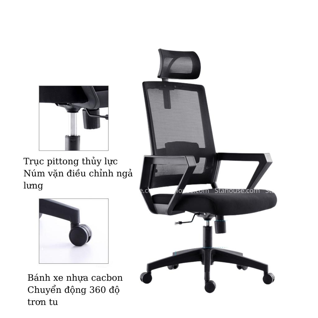 Ghế Văn Phòng Tựa Đầu Chân Xoay, Ghế Công Thái Học Stahouse Official Chair HNGVP-GD403
