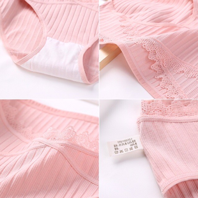 Quần lót bầu cạp chéo MS Mombaby chất cotton mềm kháng khuẩn viền ren tăm 20023