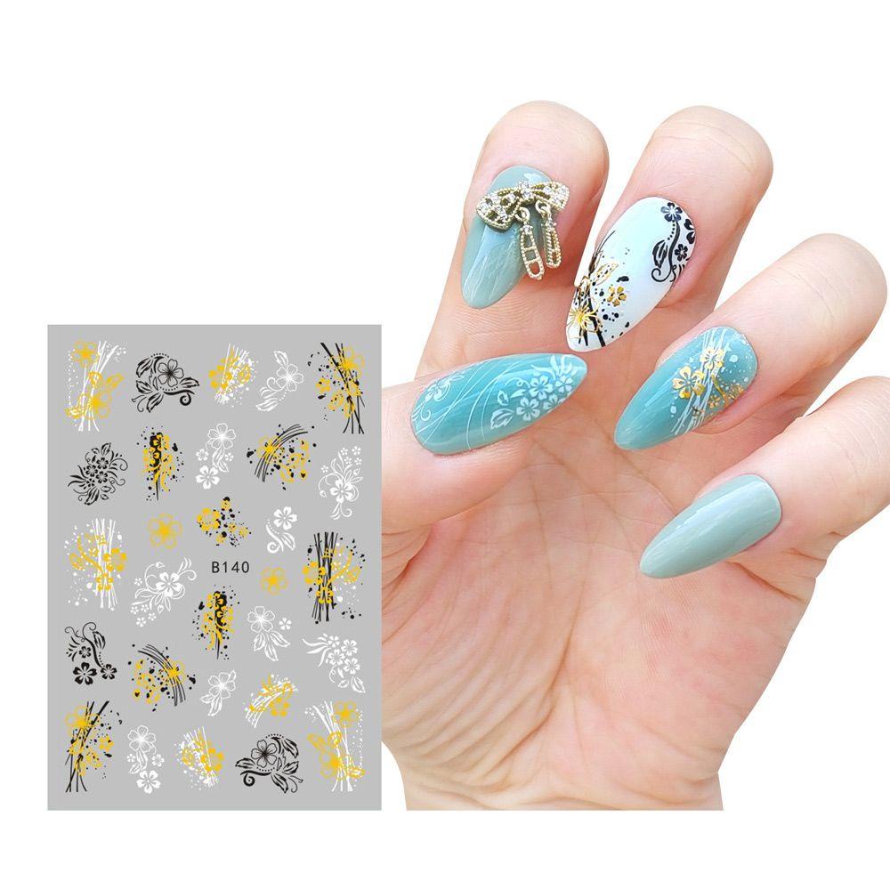 Miếng Dán Trang Trí Móng Tay Nghệ Thuật Họa Tiết Đại Dương/ Hoa Lá Ba Chiều DIY