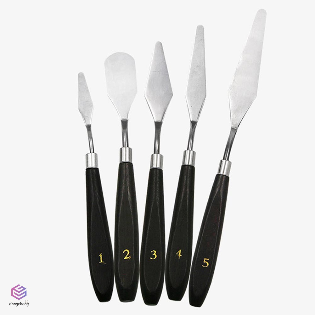 Set 5 Dụng Cụ Trộn Màu Vẽ Tranh Sơn Dầu Bằng Thép Không Gỉ