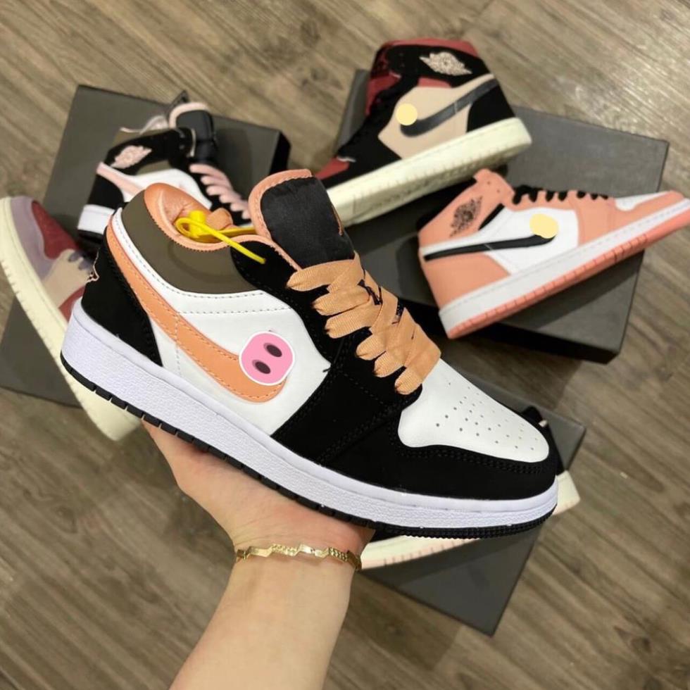 Giày thể thao JD1 jordan 1 low cam đào , Giày jd hồng đào cổ thấp nam nữ phối siêu xinh 2022