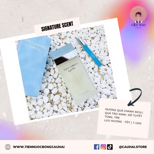 Nước Hoa Nữ  𝐃&𝐆 𝐋𝐈𝐆𝐇𝐓 𝐁𝐋𝐔𝐄_Hương Thơm Tươi Mát Từ Đại Dương (10ml) | BigBuy360 - bigbuy360.vn