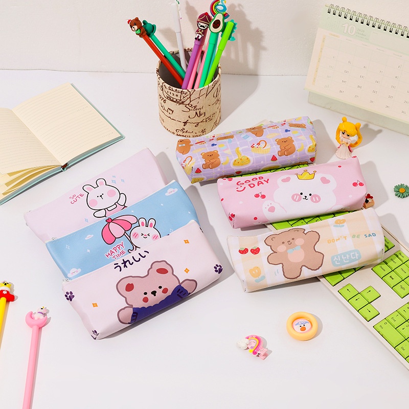 Túi Đựng Bút Chì Sức Chứa Lớn Họa Tiết Hoạt Hình Dễ Thương Cho Học Sinh