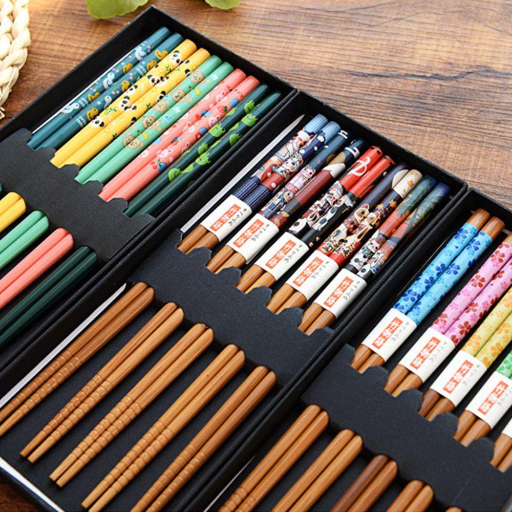 Bộ 5 Đôi Đũa Tre Đầu Nhọn Cá Tính Cho Gia Đình