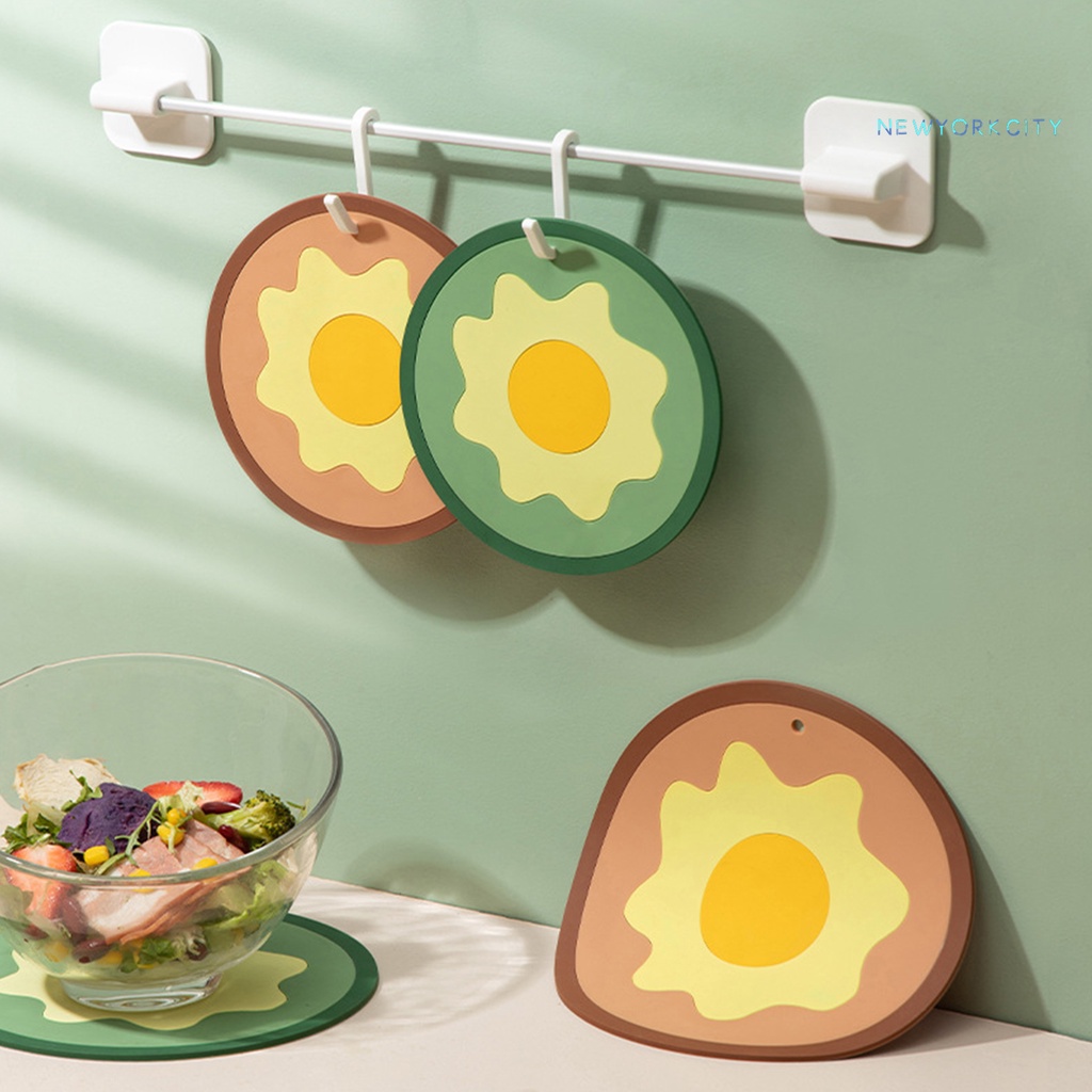 Miếng Lót Bàn Ăn Bằng Silicone Cách Nhiệt Thiết Kế Hình Quả Trứng Độc Đáo Tiện Dụng Cho Gia Đình