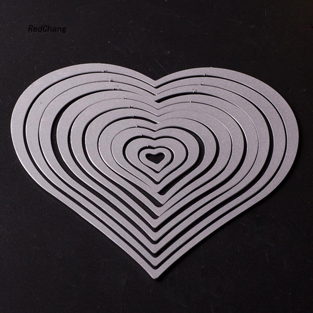 12 Khuôn cắt dập nổi hình trái tim kích thước khác nhau dùng để trang trí sổ tay