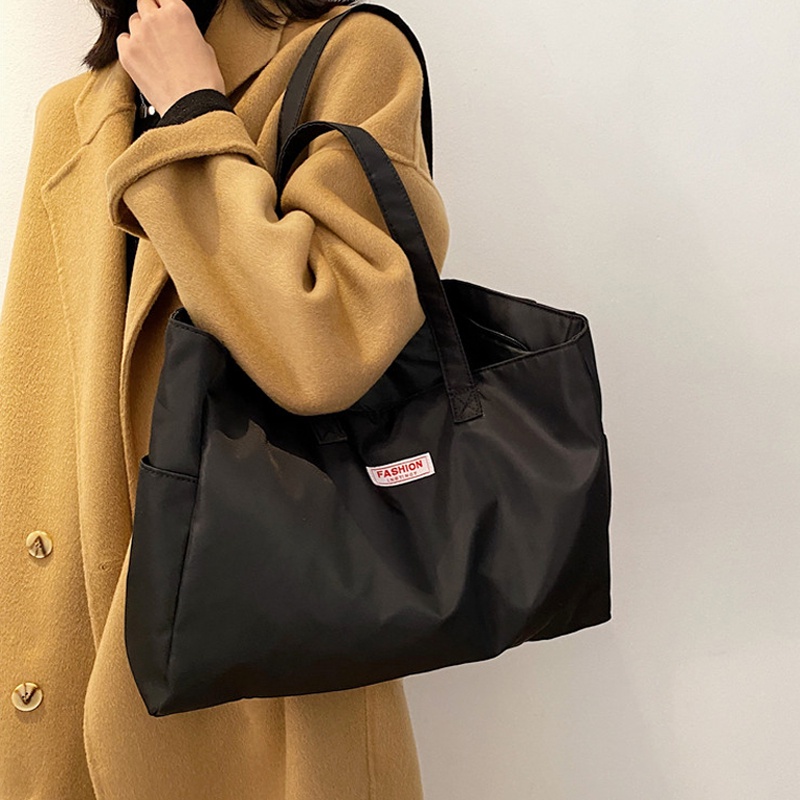 Túi tote vải Oxford không thấm nước nylon Hàn Quốc túi lớn đeo vai Đi lại túi nữ