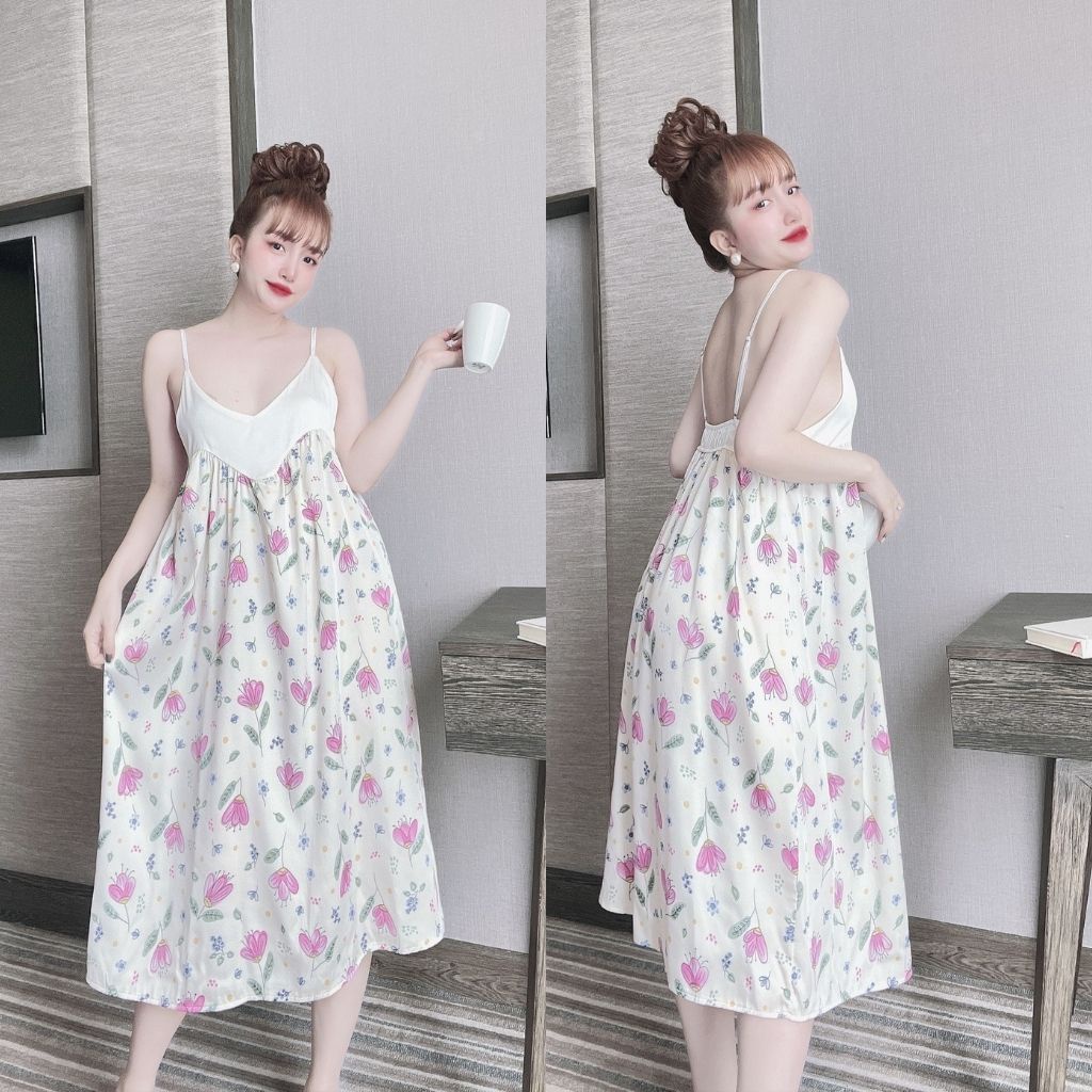 Váy ngủ sexy Bigsize❣️FREE SHIP❣️ Đầm ngủ sexy lụa Latin Chất Siêu Mát Dáng Siêu Xinh &lt; 70kg